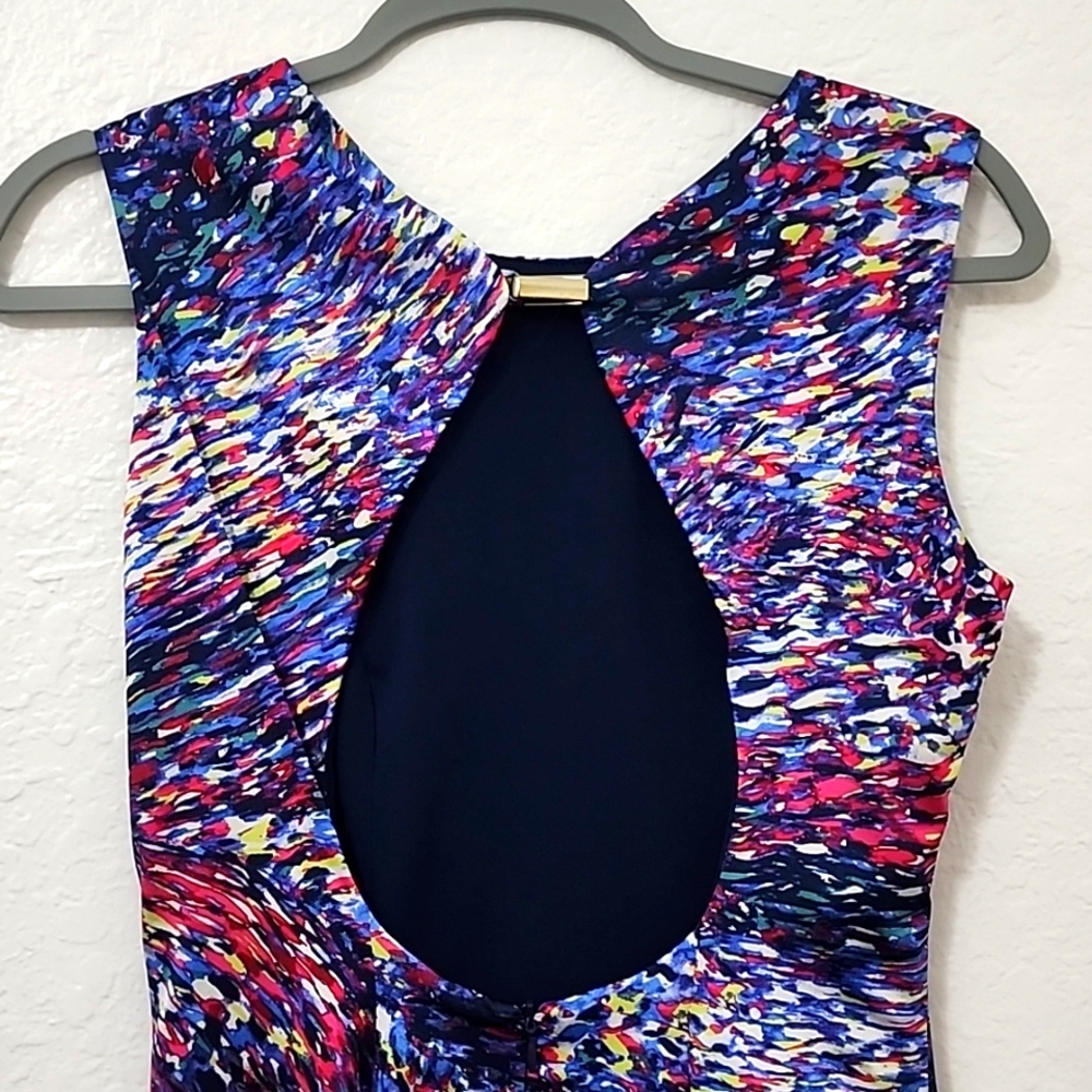 Zara Basic Women's Purple Abstract Cutout Back Dr… - image 8